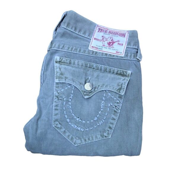 Vintage True Religion Jeans Size 31 RICKY Green - Picture 1 of 11